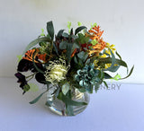 FA1136-CT - Mixed Style Floral Arrangement 30cm Tall (Ref: Brightwater) | ARTISTIC GREENERY