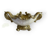 Decorative Fiberglass Vases - Pearl & Gold Fruit Bowl (Product code: F-TR178)