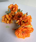 F0339 Artificial Peony Spray 83cm Orange | ARTISTIC GREENERY