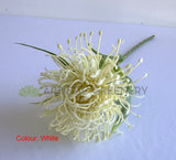 F0360-S92 Faux Pincushion Protea with Leaves 52cm 3 Colours| ARTISTIC GREENERY