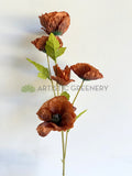 F0462 Artificial Rustic Brown Poppy Spray 78cm | ARTISTIC GREENERY