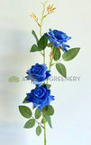 F0470 Artificial Blue Rose Spray 74cm | ARTISTIC GREENERY Artificial Flowers Australia Supplier