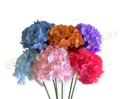 F0472 Hydrangea Single Stem 67cm (17cm Dia) Avail in 6 Colours | ARTISTIC GREENERY PERTH FAUX FLOWERS SUPPLIER