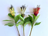 F04740 Artificial Repens Protea / Star Protea 77cm Yellow / White / Red | ARTISTIC GREENERY