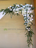 For Hire - White Floral Backdrop / Arbor 240-280cm wide (adjustable) Code: HI0069 Emily | ARTISTIC GREENERY