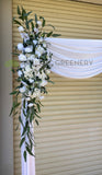 For Hire - White Floral Backdrop / Arbor 240-280cm wide (adjustable) Code: HI0069 Emily | ARTISTIC GREENERY