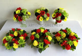 Rasta / Reggae Colour Floral Wreath 30cm / 40cm / 50cm & Bouquet Style (Code: SYM0061)