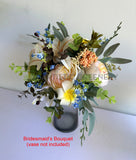 Teardrop Bouquet - Blue, White & Blush - Kelly M - custom made wedding bouquet Australia | ARTISTIC GREENERY