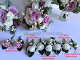 Round Bouquet - Purple & White - Sally W