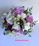 Round Bouquet - Purple & White - Sally W