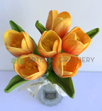 SP0471 Real Touch Artificial Tulip Bunch 30cm Orange 6 flowers | ARTISTIC GREENERY