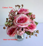 SP0473 Silk Garden Rose Bunch 32cm 4 Colours | ARTISTIC GREENERY