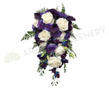 Teardrop Bouquet - White / Purple - Ashlee