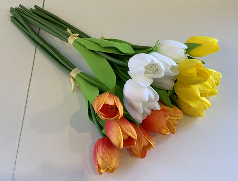 orange and yellow tulip bouquets