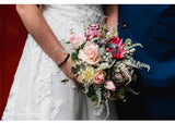 Round Bouquet - Native Flowers & Pink Real Touch Roses - Sarah P